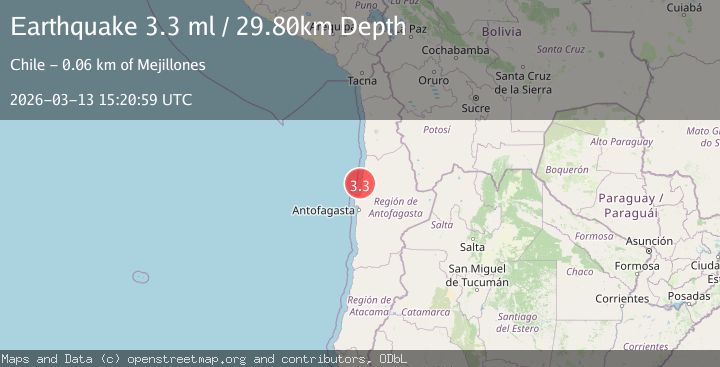 Map of OFFSHORE ANTOFAGASTA, CHILE