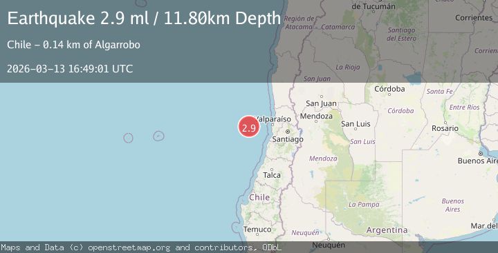 Map of OFF COAST OF VALPARAISO, CHILE