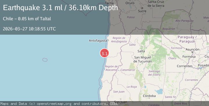 Map of OFFSHORE ANTOFAGASTA, CHILE