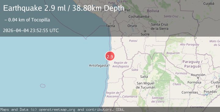 Map of OFFSHORE ANTOFAGASTA, CHILE
