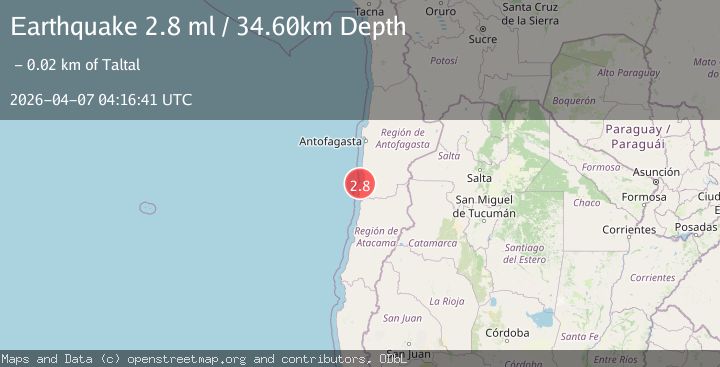 Map of OFFSHORE ANTOFAGASTA, CHILE