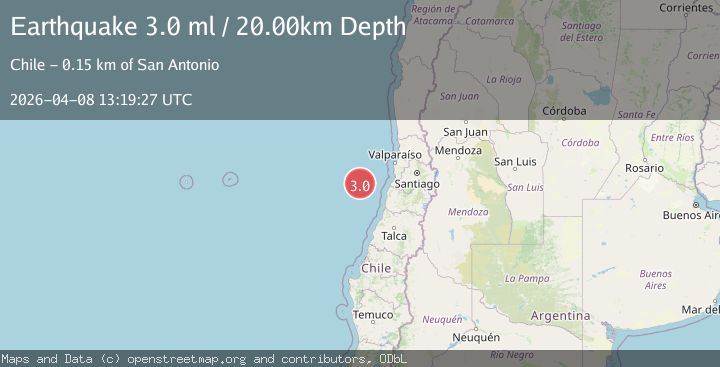 Map of OFF COAST OF VALPARAISO, CHILE