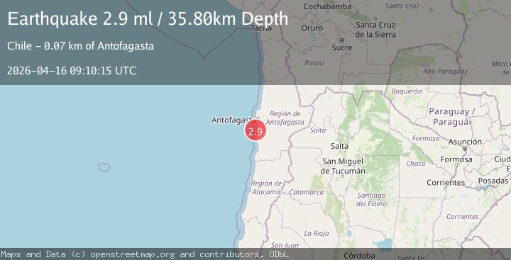 Map of OFFSHORE ANTOFAGASTA, CHILE