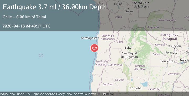 Map of OFF COAST OF ANTOFAGASTA, CHILE