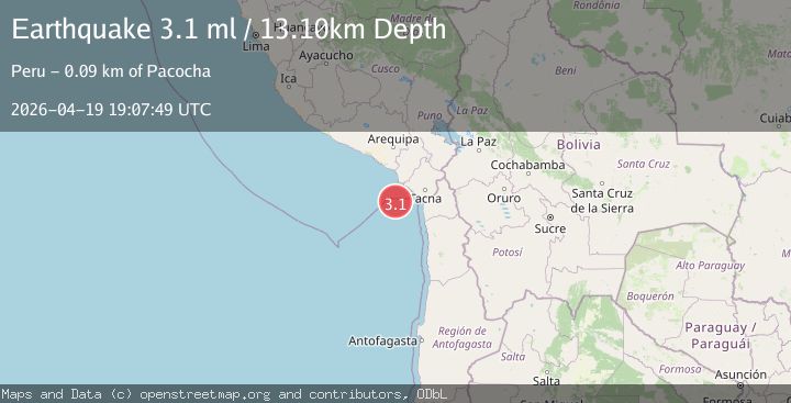 Map of OFF COAST OF TARAPACA, CHILE