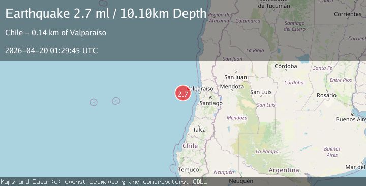 Map of OFF COAST OF VALPARAISO, CHILE