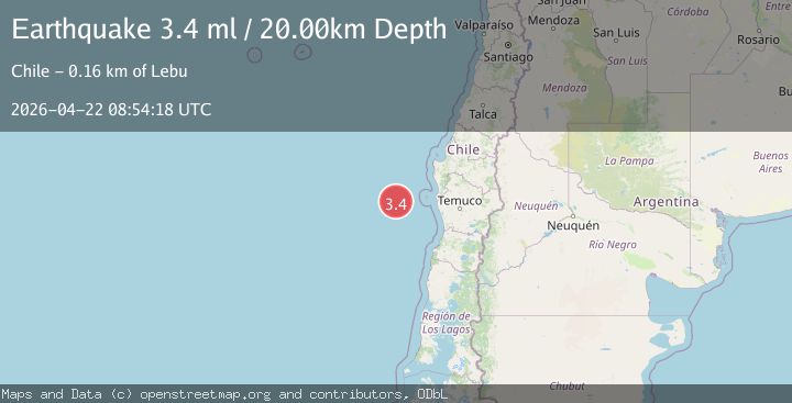 Map of OFF COAST OF ARAUCANIA, CHILE
