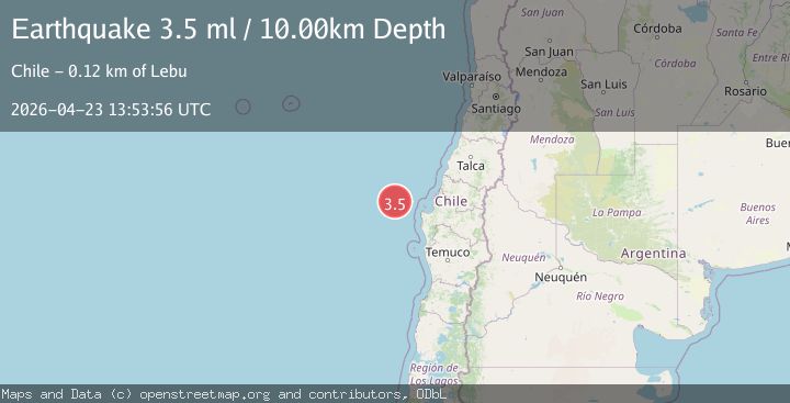 Map of OFF COAST OF BIO-BIO, CHILE