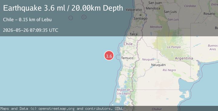 Map of OFF COAST OF ARAUCANIA, CHILE