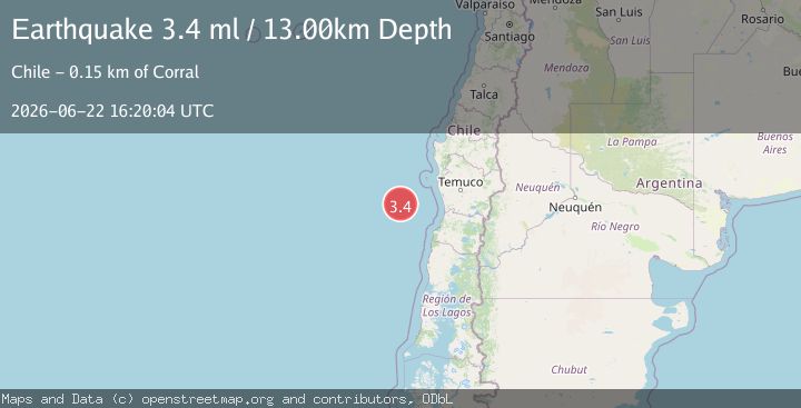 Map of OFF COAST OF LOS LAGOS, CHILE