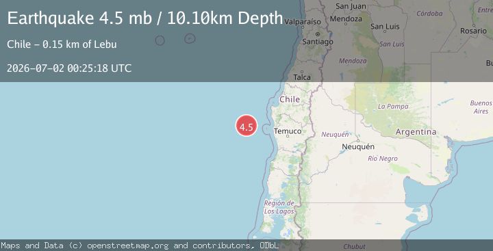 Map of OFF COAST OF ARAUCANIA, CHILE