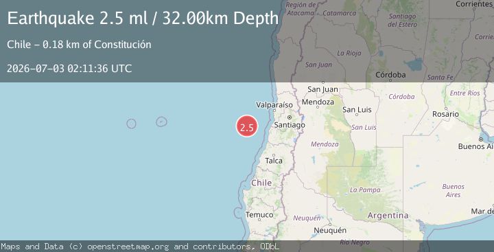 Map of OFF COAST OF VALPARAISO, CHILE