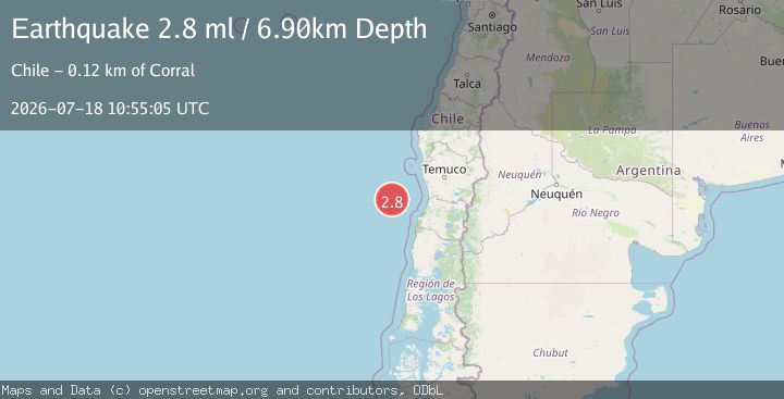 Map of OFF COAST OF LOS LAGOS, CHILE