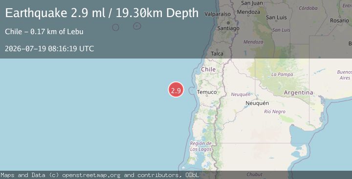 Map of OFF COAST OF ARAUCANIA, CHILE