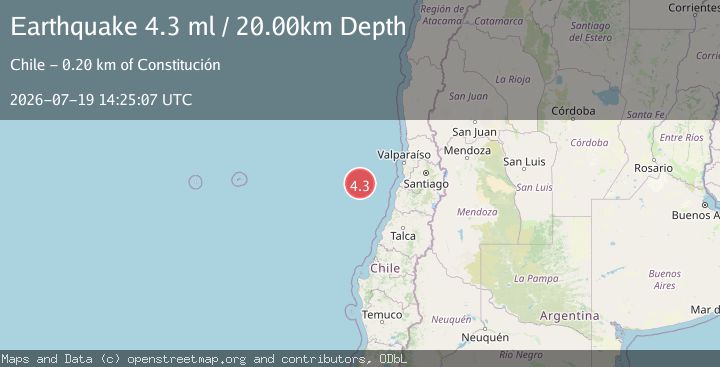 Map of OFF COAST OF VALPARAISO, CHILE