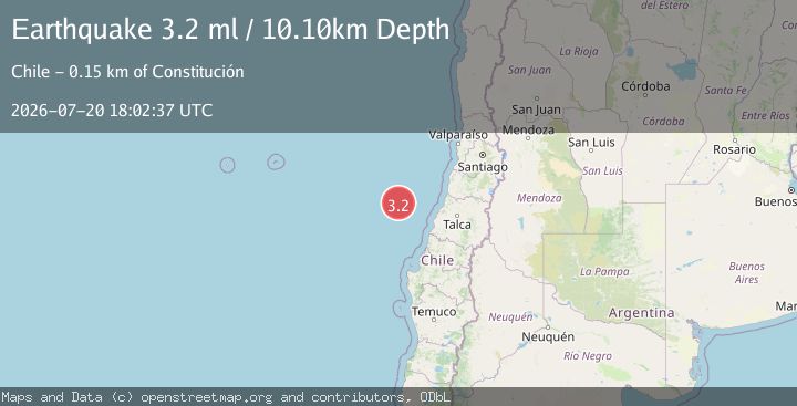 Map of OFF COAST OF MAULE, CHILE