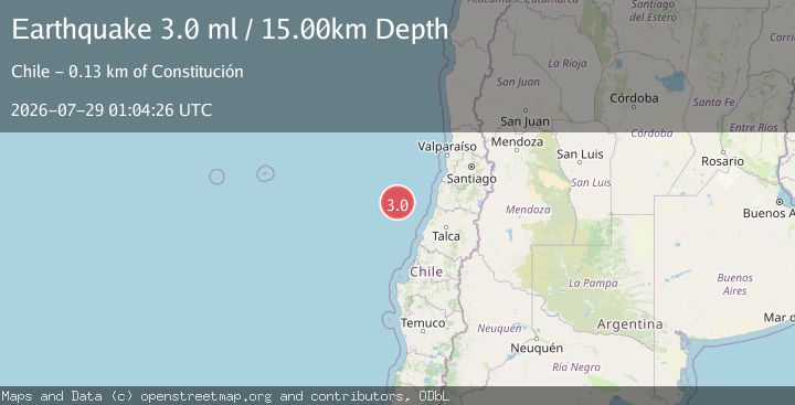 Map of OFF COAST OF O'HIGGINS, CHILE