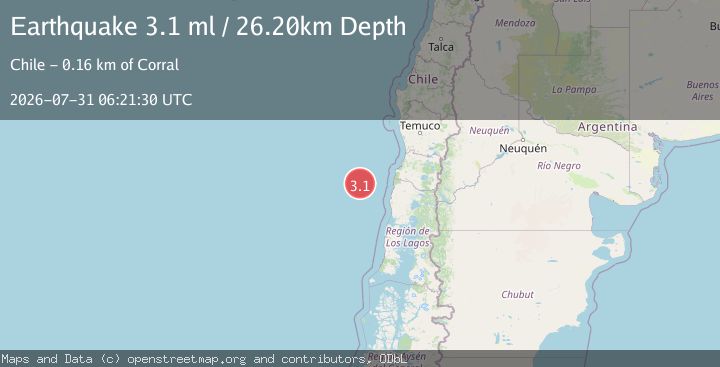 Map of OFF COAST OF LOS LAGOS, CHILE