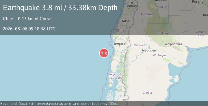 Map of OFF COAST OF LOS LAGOS, CHILE