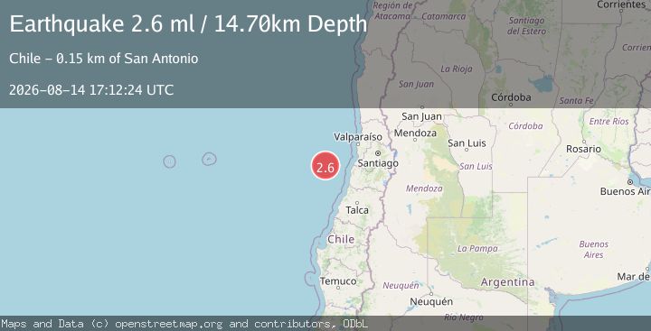 Map of OFF COAST OF VALPARAISO, CHILE
