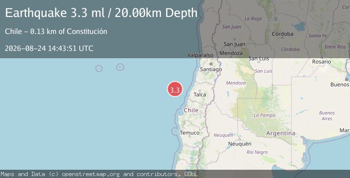 Map of OFF COAST OF MAULE, CHILE
