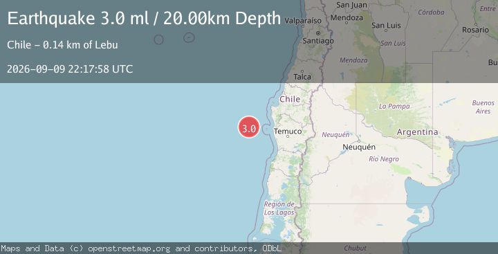 Map of OFF COAST OF ARAUCANIA, CHILE