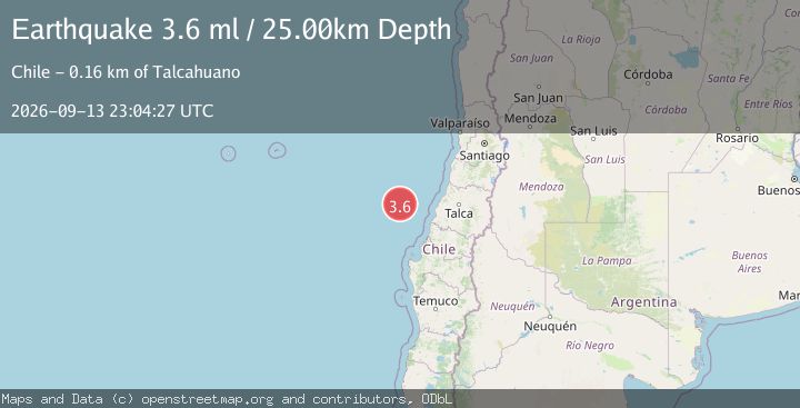 Map of OFF COAST OF MAULE, CHILE