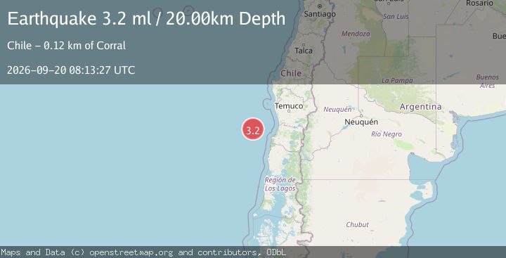 Map of OFF COAST OF LOS LAGOS, CHILE