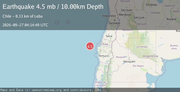 Map of OFF COAST OF BIO-BIO, CHILE
