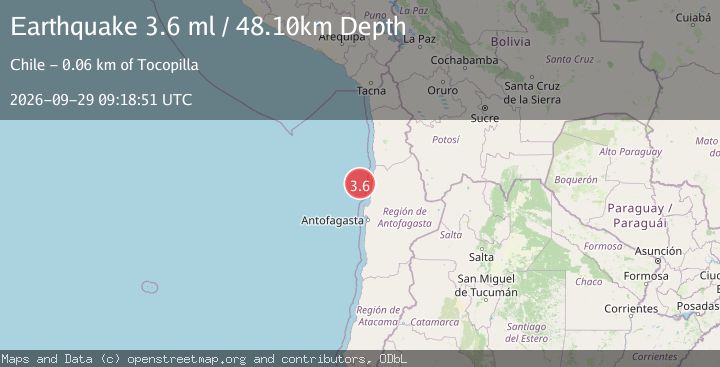 Map of OFFSHORE ANTOFAGASTA, CHILE