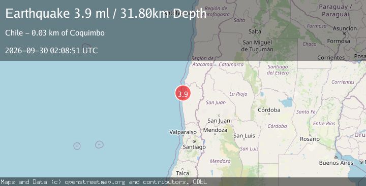 Map of OFFSHORE COQUIMBO, CHILE