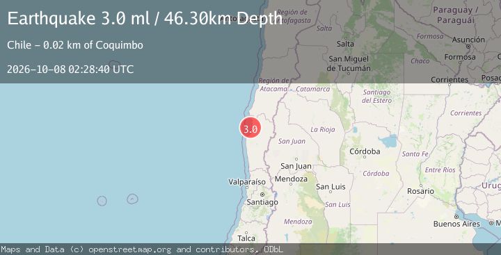 Map of OFFSHORE COQUIMBO, CHILE