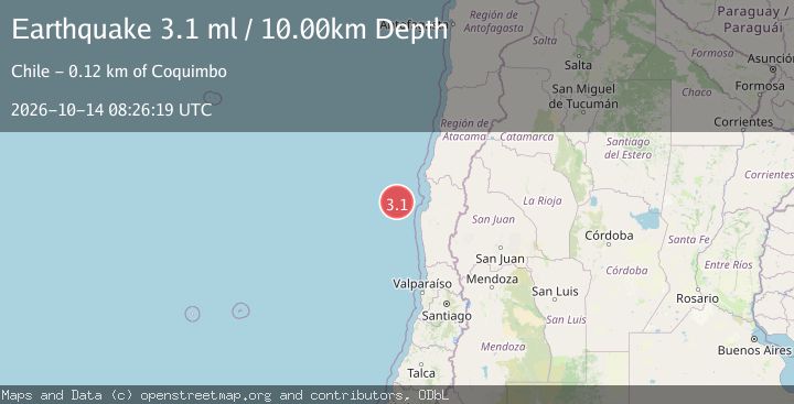 Map of OFF COAST OF COQUIMBO, CHILE
