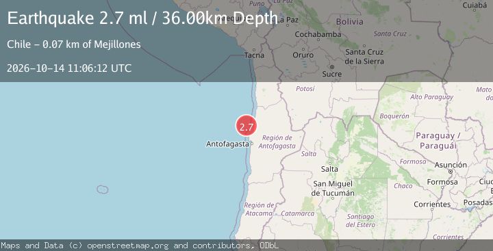Map of OFFSHORE ANTOFAGASTA, CHILE