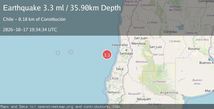 Map of OFF COAST OF VALPARAISO, CHILE