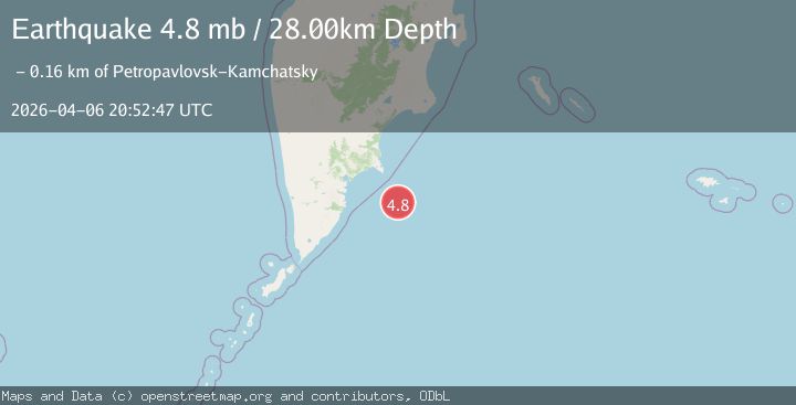 Map of OFF EAST COAST OF KAMCHATKA