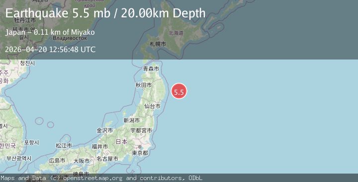 Map of OFF EAST COAST OF HONSHU, JAPAN