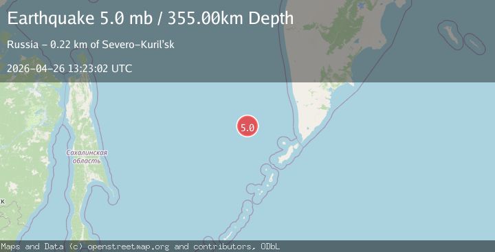 Map of NORTHWEST OF KURIL ISLANDS