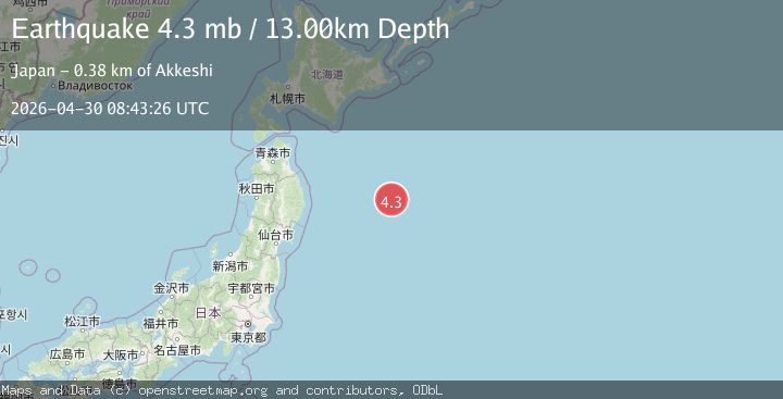 Map of OFF EAST COAST OF HONSHU, JAPAN