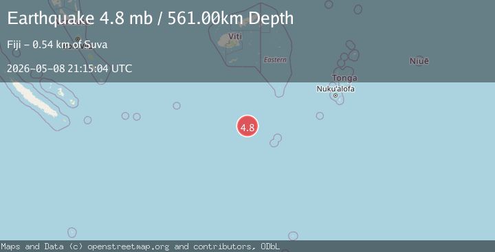 Map of SOUTH OF FIJI ISLANDS