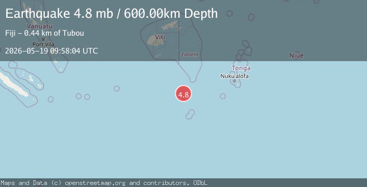 Map of SOUTH OF FIJI ISLANDS