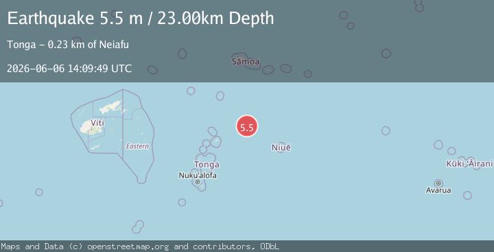 Map of TONGA REGION