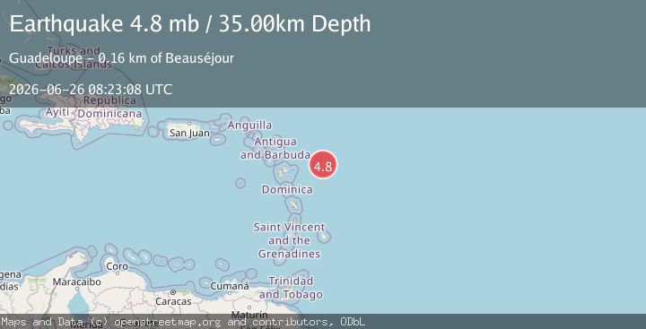 Map of EAST OF GUADELOUPE, LEEWARD ISL.