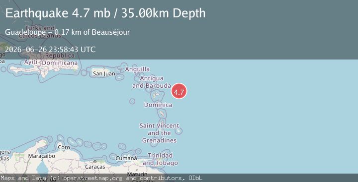 Map of EAST OF GUADELOUPE, LEEWARD ISL.