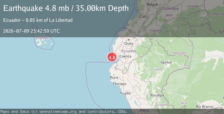 Map of NEAR COAST OF ECUADOR
