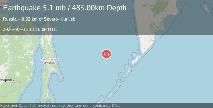 Map of NORTHWEST OF KURIL ISLANDS