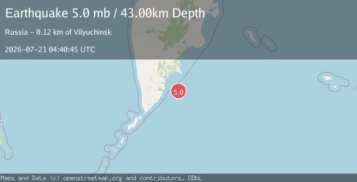 Map of OFF EAST COAST OF KAMCHATKA