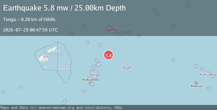 Map of TONGA REGION