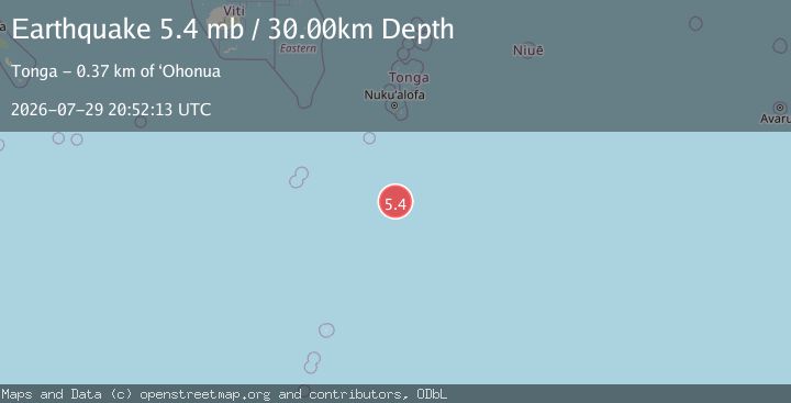Map of SOUTH OF TONGA