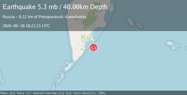Map of OFF EAST COAST OF KAMCHATKA